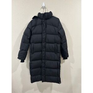 Aritzia The Super Puff Long Puffer Coat Black Hooded Full Zip 700+ Fill Down